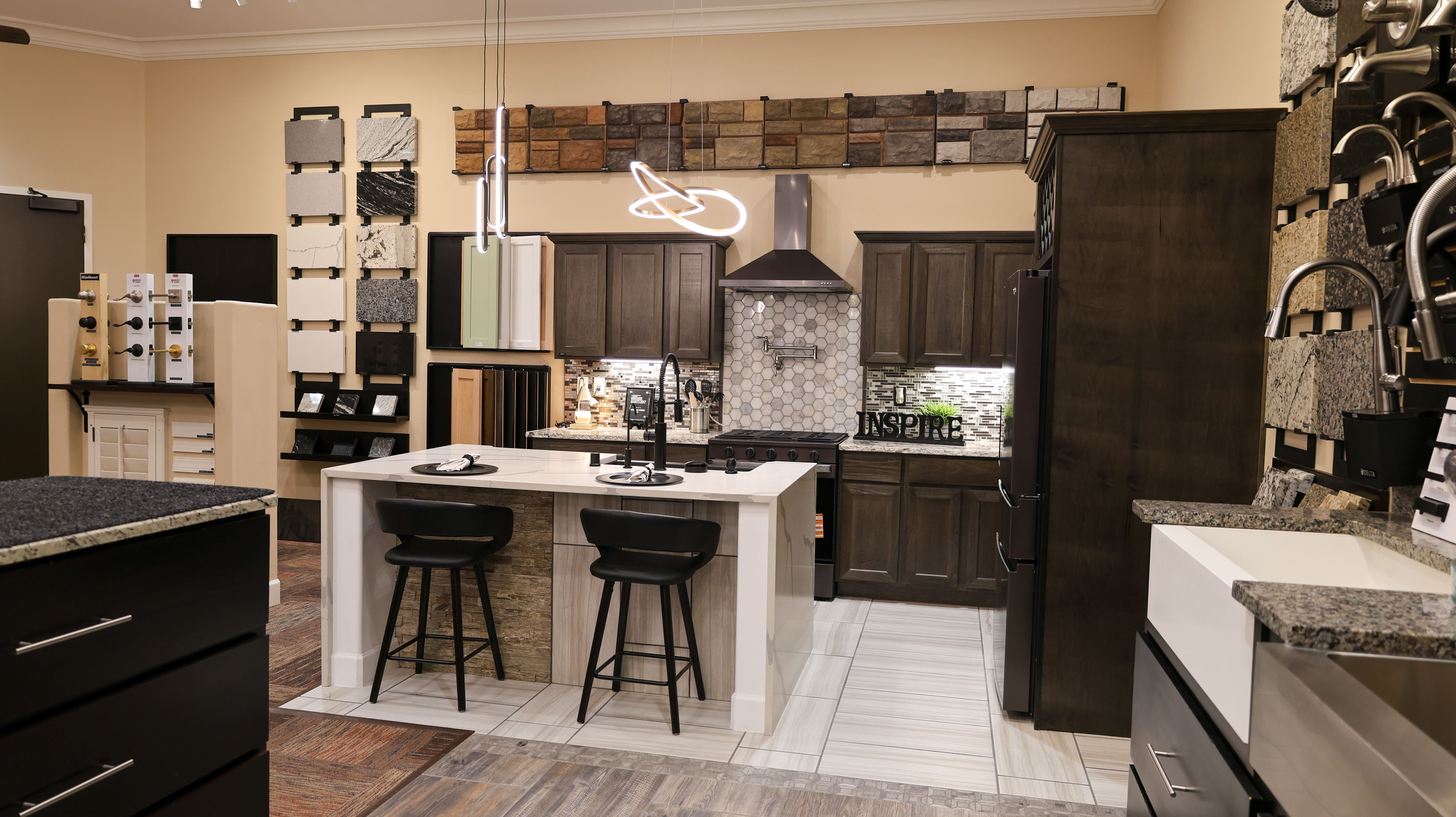 Kitchen vignette inside the CareFree Homes Design Studio